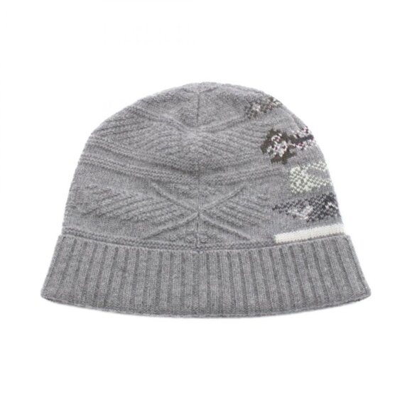 Hermes Knit Cap Button S Gray Wool